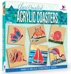 ToyKraftt Glass Painted Acrylic Coasters Art Activity Kit for 8
