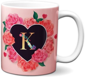 Jemiz Alphabet K Initial Letter K Rose Heart Designer Colourful Tea Coffee  Ceramic Coffee Mug Price in India - Buy Jemiz Alphabet K Initial Letter K  Rose Heart Designer Colourful Tea Coffee