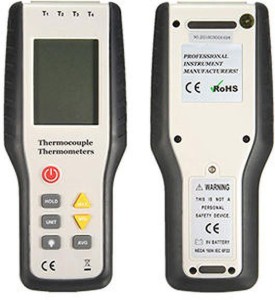 Huairdum 4-Kanal-Thermometer HT-9815 Digitales Thermometer vom Typ K 200 ° C ~ 1372 ° C Tragbares tragbares digitales Thermoelement-Sensormessgerät 