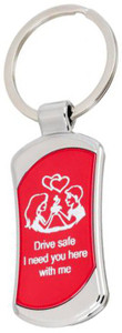 "Drive Safe I Need You Here" Keychain For Him - Boyfriend Gift, Stainless Steel, Gift Ready
