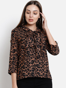 Lady Stark Formal 3/4 Sleeve Animal Print Women Brown Top - Buy Lady Stark Formal 3/4 Sleeve Animal Print Women Brown Top Online at Best Prices in India Lady Stark Formal 3/4 Sleeve Animal Print Women Brown Top - Buy Lady Stark Formal 3/4 Sleeve Animal Print Women Brown Top Online at Best Prices in India