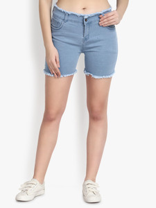 PERFECT FASHION Solid Women Denim Blue 