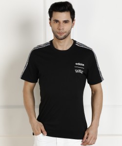ADIDAS Solid Men Round Neck T-Shirt - Buy Solid Men Round Neck Black T-Shirt Online at Best Prices in India | Flipkart.com
