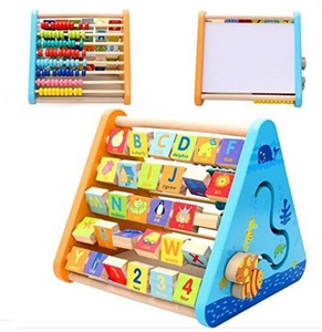 FunBlast Educational learning Wooden Activity Triangle- ABC and Number ...