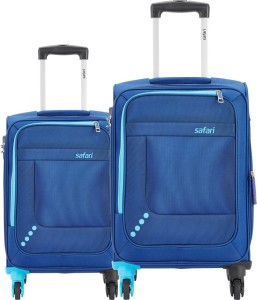SAFARI STAR Set Of 2 55/65 4W Expandable Cabin & Check-in Set - 26 inch BLUE - Price in India 