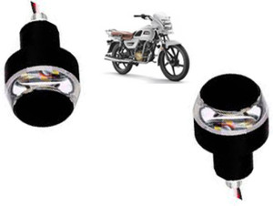 Pair Aluminum Motorcycle Handlebar End LED Turn Signals – Black, Universal Fit