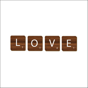 BAASHAH Love Crossword Wall Art Wall Décor Wooden Letters Large