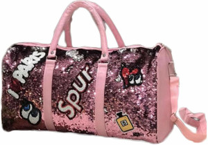 Pink glitter duffle bag clearance