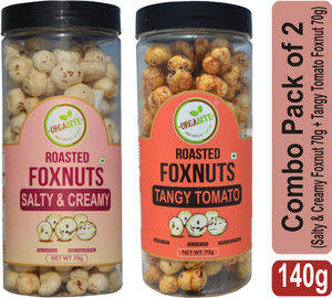 ORGABITE Roasted Makhana combo pack of 2 (Salty & Creamy Foxnut 70g
