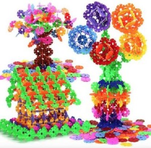300pcs Discs Flakes Multicolor Creative Puzzle Building Blocks For Kids 
