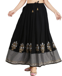 Black ethnic long skirt
