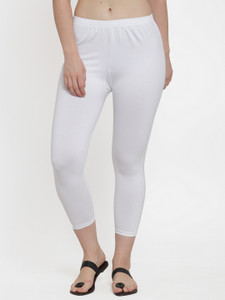 Dupioni Silk / Lycra Capri in White main image 1