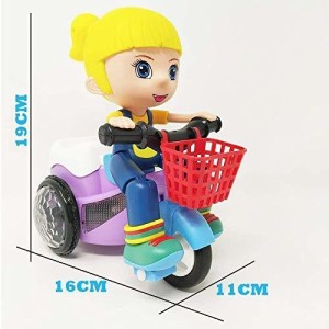 WINBST Electric tricycle kids novelty fun stunt tricycle toy with music and colorful LED light for kids 