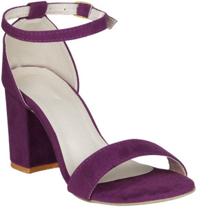 Dark purple block heels sales
