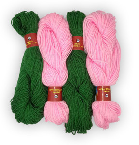 devki knitting yarn PACK OF 200 gm YARN . LEAF GREEN & BABY PINK COLOR ...