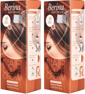 Berina A3 Red Brown Hair Color Cream , Red brown, 60gmPack of 2 , Red brown  - Price in India, Buy Berina A3 Red Brown Hair Color Cream , Red brown,  60gmPack