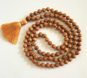 White Chandan Mala Sandalwood chain 