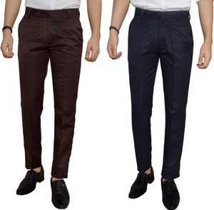 Kundan Slim Fit Men Brown, Dark Blue 
