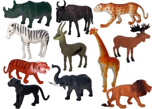 Miniature Mart Pack Of 12 Mini Animal Figures Toy, Realistic Small Jungle Zoo  Animal Figurines Toy Set, Festival , Compilation Prize Or Birthday Gift  Party Favor School Project for Kids Children Toddlers |