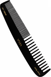 Vega Handmade Schwarz Comb – Handgefertigter Kamm Aus Celluloseacetat – Glatte Zähne, Reduziert Haarausfall & Statische Aufladung
