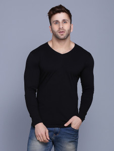Black v neck t shirt long sleeve clearance