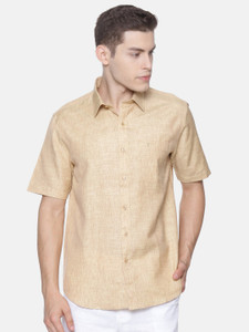 Ramraj Cotton Men Solid Formal Beige 