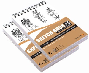 Acid Free Sketch Book Painting Writing Paper for Artist and Beginners Sketchbook 48-Sheets 98lb/160gsm Sketch Pad 5.5'' x 8.5'' 