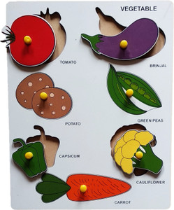 smart kidz WOODEN VEGETABLE EDUCATIONAL PUZZLE FOR KIDS & LEARNING TOYS ...