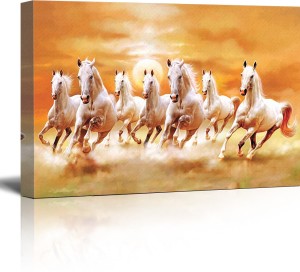 Keyo Vastu Nano White 7 Horse Running 3D . Digital Reprint 15 inch x 23  inch Painting Price in India - Buy Keyo Vastu Nano White 7 Horse Running 3D  . Digital