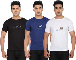 ZOVA Solid Men Round Neck Multicolor T 