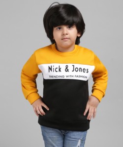 NICK AND JONES Full Sleeve Color Block Boys Sweatshirt - Buy NICK AND JONES  Full Sleeve Color Block Boys Sweatshirt Online at Best Prices in India |  