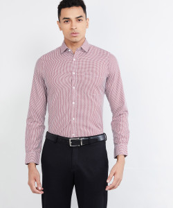 MAX Men Printed Formal Maroon Shirt 