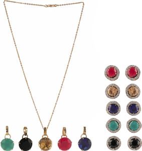 Pendant Necklace Jewellery Set Earrings 