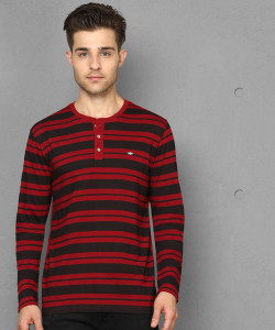 Buy METRONAUT Striped Men Henley Neck 