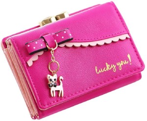 Mini Faux Leather Bifold Cute 3 Cat Zipper Clutch Wallet Handbag for Women Girls 