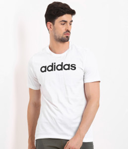 Buy ADIDAS Sporty Men Round Neck White 