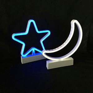 Battery and USB Operated Neon Lights Decoration Warm White Light up for Kids Room,Bar,Party,Christmas Gifts XIYUNTE Neon Moon Light LED Neon Sign Moon Shaped Hanging Neon Light Wall Decor 