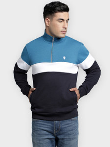 Full Sleeve Color Block Men Sweatshirt 
