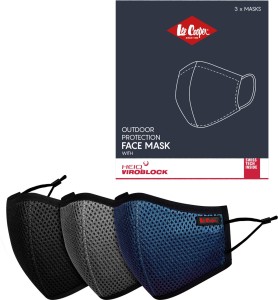 Reusable Lightweight Face Covers Lee Cooper Cotton Face Masks with HeiQ Filter 