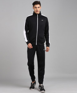 reebok solid men tracksuit