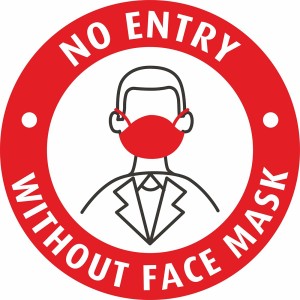 NO ENTRY WITHOUT FACE MASKS Sticker