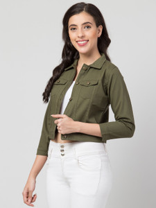 IUGA 3 4th Sleeve Solid Women Jacket Buy IUGA 3 4th Sleeve Solid