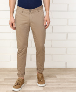 PROVOGUE Slim Fit Men Khaki Trousers 