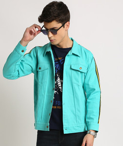 Sleeve Solid Men Denim Jacket 