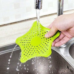 Shower Drain Hair Catcher Sink Filter XLGX Non-Slip Shaped Silicon Bathtub Drain Cover Stoppers Home Kitchen Accessories Sink Hair Anti-Blocking and Odor-Resistant Floor Drain Blue 
