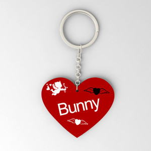 Gifts Zone - Bunny Name Beautiful Heart Shape Plastic Keychain