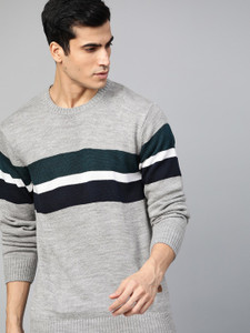 Roadster Striped Round Neck Casual Men 