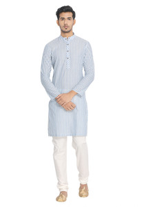 MANYAVAR Men Striped Straight Kurta 