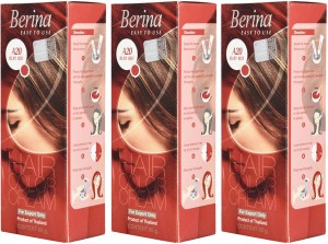 Berina A20 Ruby Red Long Lasting Hair Color Cream Suitables for All Hair  Types, , 60gm (Pack of 3) , Ruby Red - Price in India, Buy Berina A20 Ruby  Red Long