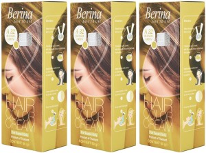 Berina A32 Blonde Green Long Lasting Hair Color Cream Suitables for All Hair  Types,60gm, Pack of 3 , Blonde Green - Price in India, Buy Berina A32  Blonde Green Long Lasting Hair